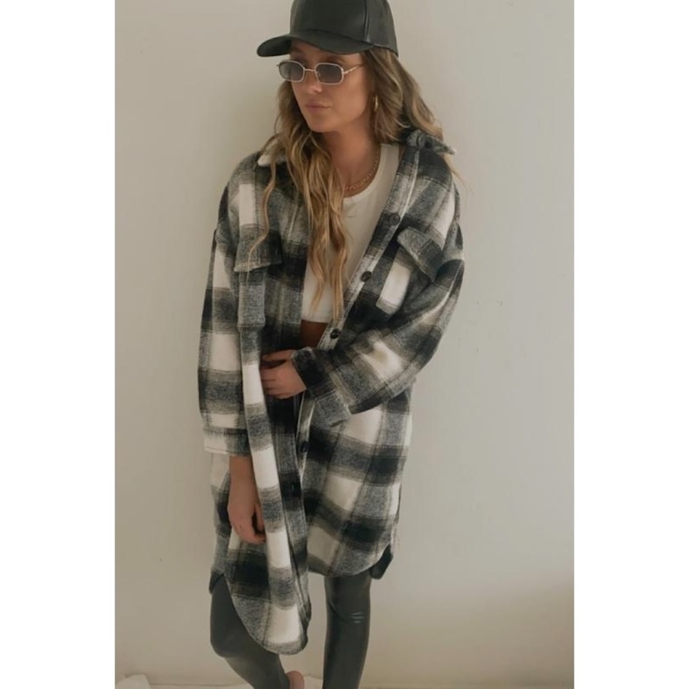 LAST ONE Snow Way Plaid Jacket Heavyweight Flannel Coat OS - Picture 4 of 6